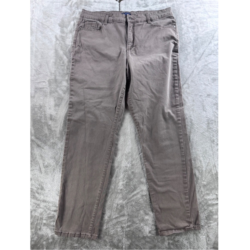 Bandolino Amy Straight Leg Jeans Womens 16 Brown Minimalist Casual Denim‎